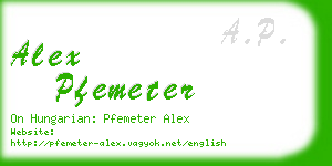 alex pfemeter business card